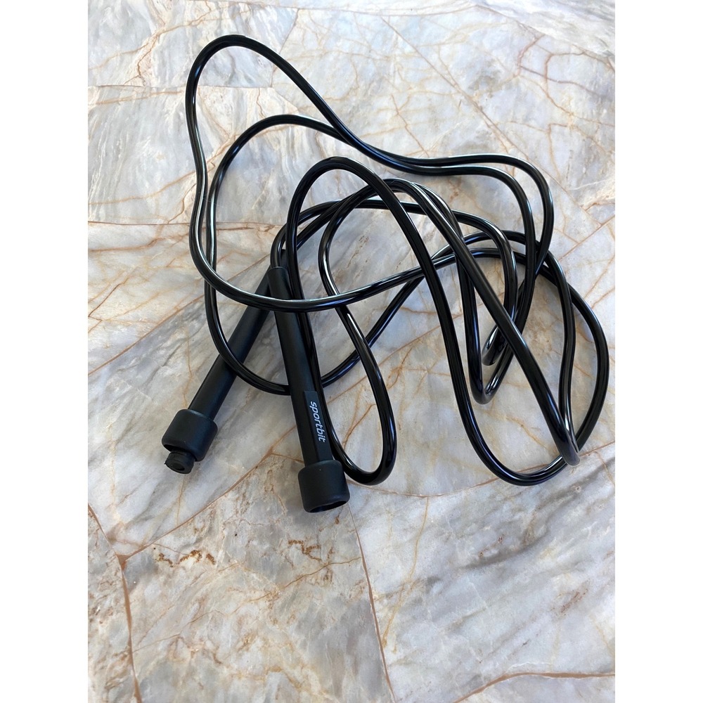 Sportbit Jump Rope Black Speed Skipping Rope for Fitness Cardio Boxing Training